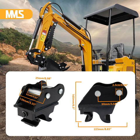 Fast No Fuss Quick Change Hitch For Mini Excavators 0.8 to 1.8 Tons Easy Quick Connect Attachments Mechanical Coupler with 25mm pins