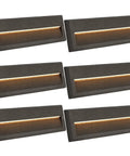 Low Voltage LED Landscape Deck Light Kit 10 Inch 6W 122LM 12V Wired for Outdoor Yard and Step Lighting Built Tough Die Cast Aluminum Waterproof Long Lifespan 6 Pack in a black die-cast aluminum design