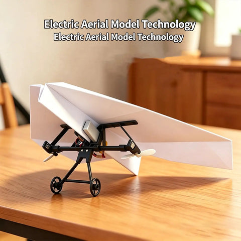 RC Paper Airplane Kit With Gyro Stabilizer For Beginners And Hobbyists DIY Electric Remote Control Plane On Table