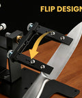 Premium Precision Knife Sharpening System With Adjustable Angle Guide Pro Grade Sharpening Kit with knife in flip design clamp