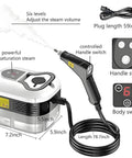2500W Handheld High Temperature Pressurized Steam Cleaner With 4.5 Bar High Pressure Steam showing dimensions and controls