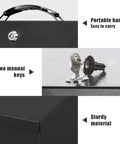 Fire Resistant Safe Box With Key Lock For Home And Office showcasing portable handle, two manual keys, and sturdy material.