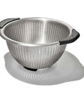 Non Slip Grip 5 Qt Stainless Steel Colander with Comfortable Handles for Pasta and Veggies, Durable Nesting Strainer.
