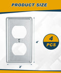 4 Pack Metal Electrical Box Covers 4x2 Inch Rectangular Receptacle Covers For Exposed Outlets Heavy Duty Galvanized Steel