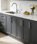 Modern kitchen with 30 Pack 3-3/4 Inch Hole Center Cabinet Pulls Brushed Nickel Stainless Steel Kitchen Cabinet Handles 6 Inch Overall Length