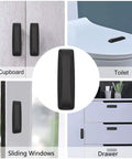 4 Pack Self Adhesive Cabinet Handle Pulls For Drawers Cabinets And Doors With Instant Attachment Black ABS Material No Drilling