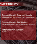 Engine bay with compatibility information for Rear Wheel Hub Bearing Assembly Set Of 2 Model 512440 for Chevy Equinox and GMC Terrain.