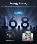 Energy saving features of Heavy Duty Commercial Fridge And Freezer Combo With 48 Inch Width And 38 Cubic Feet highlighted with R290 refrigerant.