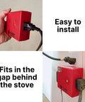 Image of Smart Gas Stove Auto Shut Off Device With Integrated Smoke Sound Detector for easy installation behind the stove.