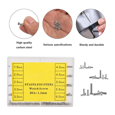Top Shelf Stainless Steel Cross Micro Screw Set With Nifty Storage Box 1.6 To 6.0mm assorted screws in durable case for repairs.