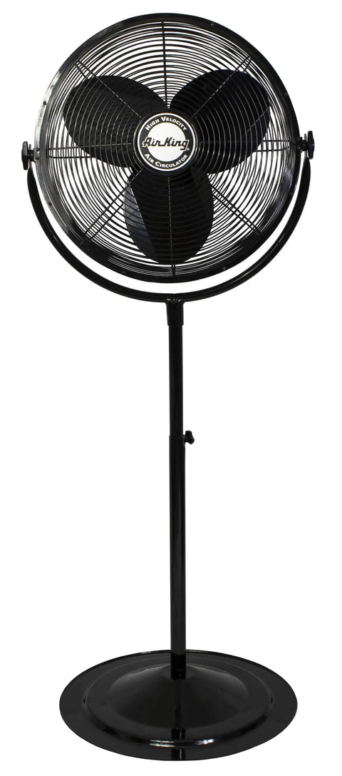 9420 20 Inch Industrial Grade Pedestal Fan with powder-coated steel frame, ideal for heavy-duty air circulation in workshops and garages
