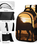 Desert Sunset Printed Unisex Backpack With Large Capacity Dope Daypack For Travel School And Outdoors Durable Polyester With Smooth Zipper
