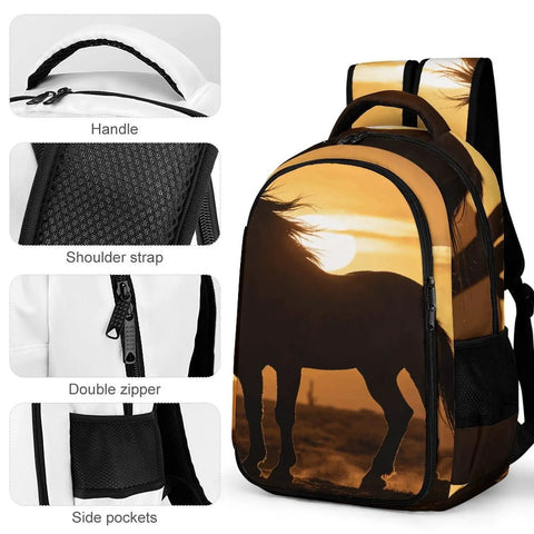 Desert Sunset Printed Unisex Backpack With Large Capacity Dope Daypack For Travel School And Outdoors Durable Polyester With Smooth Zipper