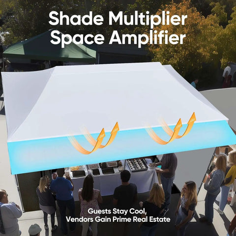 Heavy Duty 10x20 Pop Up Canopy Tent With 3 Removable Sidewalls, Commercial Grade Instant Shelter In A Wheeled Bag for events