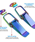 2 Pack Car Bumper Clip Hasp Universal Front And Rear Bumper Holder Security Hook Lock Clip Kit For Sedan Truck SUV Trunk No-Fuss Quick Release Fastener Multicolor Small