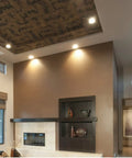 Living area with Transitional LED Flush Mount Light Fixture 13-Inch Round White Finish, 25W, 3000K warm white, sleek design