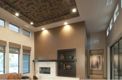 Living area with Transitional LED Flush Mount Light Fixture 13-Inch Round White Finish, 25W, 3000K warm white, sleek design