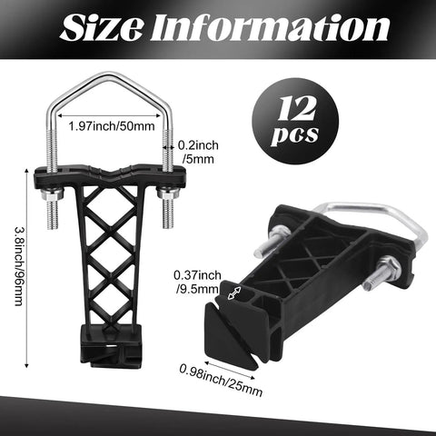48 Pack Tube Post Insulators For Electric Fence Wire, T Post Insulators For Chain Link, Black Durable Plastic And Steel
