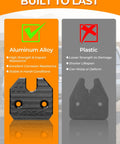 Comparison of aluminum alloy and plastic clips for RAM 1500 sun visor repair kit showcasing durability and corrosion resistance.