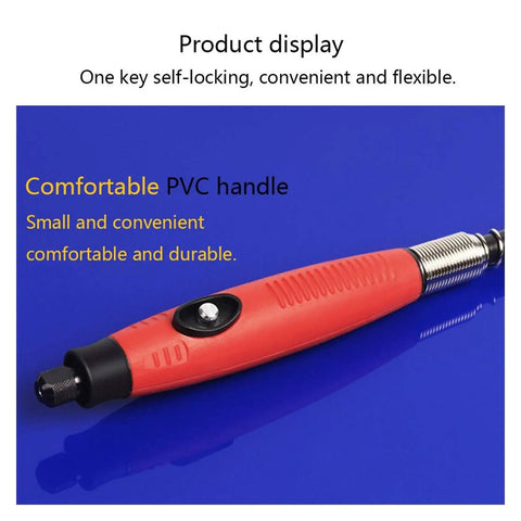 6mm Rotary Flexible Shaft Angle Grinder Attachment Smooth Operator For Nitty Gritty Detail Work Lightweight Heavy Duty Construction, PVC handle detail.