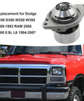 Heavy Duty Engine Water Pump Replacement For Ram 2500 3500 5.9L L6 1994 To 2007 Cummins Turbo close up view on truck