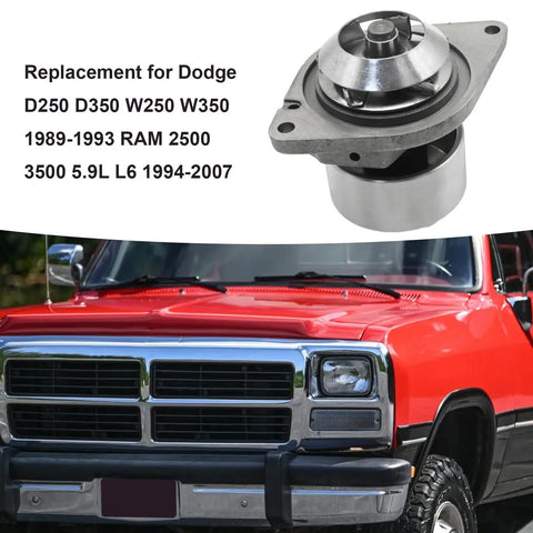 Heavy Duty Engine Water Pump Replacement For Ram 2500 3500 5.9L L6 1994 To 2007 Cummins Turbo close up view on truck