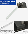 Lesolar Heavy Duty Manual Rebar Bender Tool For Concrete Steel Rods Bending Up To Half Inch Diameter 14 Mm, close-up of handle and rollers.