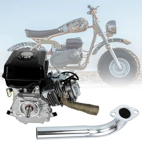 Heavy Duty Exhaust Header Pipe Replacement For Predator 420cc And GX Series Engines Including GX240 GX270 GX390 with mini bike backdrop