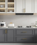 Champagne Bronze Cabinet Handles 25 Pack 5 Inch Square Drawer Pulls on grey kitchen cabinets