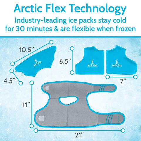 Dimensions and gel packs of Ankle Ice Pack Wrap For Foot And Ankle Pain Relief With Hot And Cold Therapy