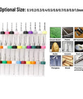 10 Piece PCB Drill Bit Set Carbide Steel Micro Bits 0.7mm Shank For Circuit Boards Mini Drill Kit with optional sizes.