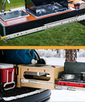 Beefy Heavy Duty 44 Inch Full Extension Drawer Slides With Lock, Side Mount Ball Bearing Rails, Rust Resistant Cold Rolled Steel, 1 Pair, Secure Locking Runners For Smooth, Quiet, Heavy Load Cabinet Drawers installed on truck kitchen drawer and cargo slide-out
