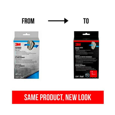 New packaging for Organic Vapor Performance Cartridges Pack Of 3 For 6000 6500 7500 Series Facepieces NIOSH Approved OV Filters