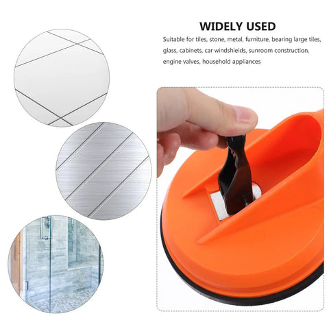Heavy Duty Dual Sucker Glass Lifter For Heavy Loads Up To 60Kg with rubber suction pad for smooth surfaces like tiles and glass.