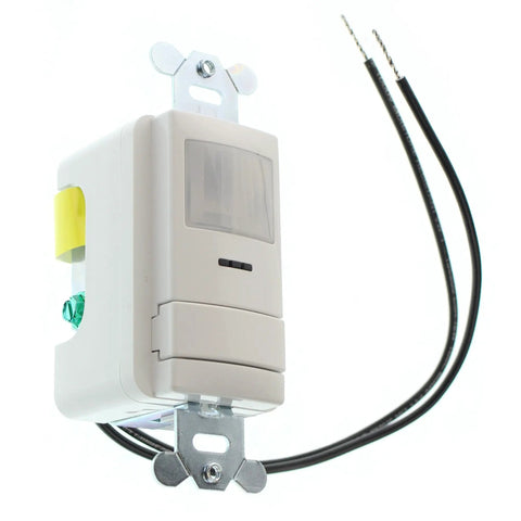Wall Mount Motion Sensor With Passive Dual Technology PDT, PIR Microphonics Occupancy Sensor, Single Relay, White Finish