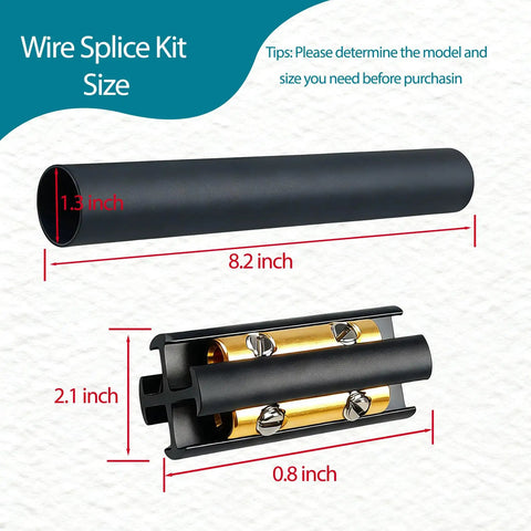 Underground Wire Splice Kit For Romex 14/3 To 8/3 UF Cables Direct Burial 600V Max Waterproof With Heat Shrink Tubing And Connectors dimensions