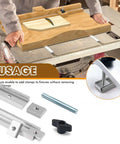 Aluminum T Track Sliding Slot Rail For DIY Woodworking Benches Pro Grade Double Cut Design With Predrilled Holes And Screws Seamless Connections For Stable Precise Setups 48 Inch Silver usage demonstration on saw table