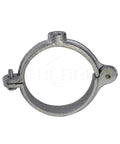 Hinged Split Ring Pipe Hanger One And A Half Inch Galvanized Iron With Three Eighths Inch Rod Fitting Vintage Mounting Bracket