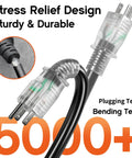 Outdoor 50 Ft Extension Cord With 3 Outlets And Indicator Light, Weatherproof SJTW 16/3 Gauge, 13A 125V 1625W, ETL Listed