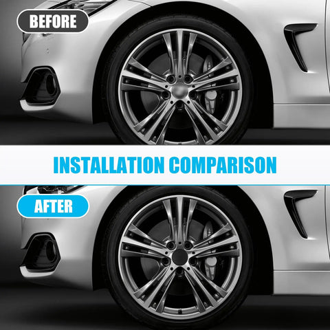 Installation comparison of Rock Solid 4 Pack Snap On Wheel Center Caps for 2016 to 22 Nissan Sylphy Altima in sleek black finish.