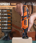 Powerful 180W Corded Rotary Tool Kit With 6 Variable Speeds And Flex Shaft, Chainsaw Sharpener, displayed in a workshop