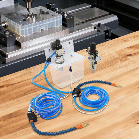High Performance Cutting Cooling Spray Pump For CNC Lathe Machine. Robust Resin And Iron Build For Mist Coolant Lubrication System. 110V Operation With Advanced Leak Prevention Seal. Durable Aluminum Alloy Construction For Industrial Shop Use. Heavy Duty