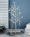 Dope Tree Tower Jewelry Rack With Metal Tray, Luxury Color Hanging Organizer For Rings, Earrings, Necklaces And Bracelets