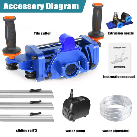 Orbital Angle Grinder Tile Cutter For Large Ceramic And Porcelain Tiles Up To 124 Inches With Precision Cutting Tool components shown