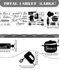 Kitchen Wall Stickers Quotes Vinyl Decals With Funny Lettering For Fridge, Home And Bar Decor, Peel And Stick Word Art, Large Pack