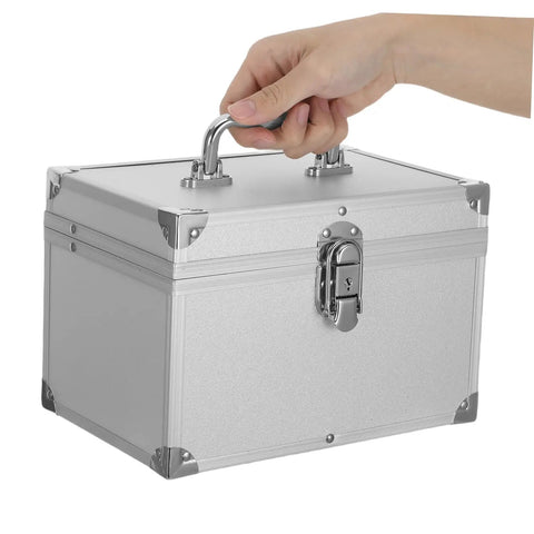 Hand lifting Heavy Duty Aluminum Storage Box With Double Layer And Large Inner Compartment, Lightweight, Impact Resistant Toolbox For Outdoor Field Ops
