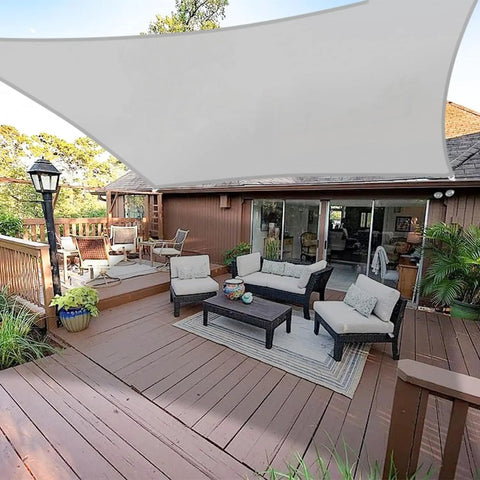 Built To Last Outdoor Rectangle Shade Sail Waterproof Sun Shade Canopy UV Block For Pergola Patio Backyard Deck installed