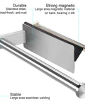 Magnetic Paper Towel Holder With Rotatable Brushed Steel Finish And Strong Magnetic Backing For Large Towels, side view.