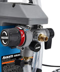Pro Grade Airless Paint Sprayer With A Mean 3000 Psi Kick For Unthinned Latex Primers And Stains Quick Prime Suction Hose controls and connections.