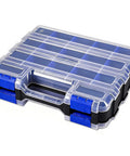 Double Sided 34 Compartment Small Parts Storage Case With Removable Dividers For Screws Nuts Bolts Nails and Tiny Hardware